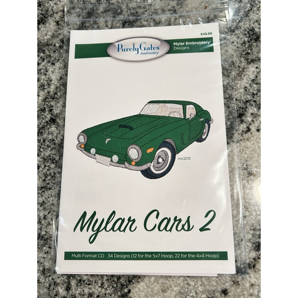 Purely Gates Embroidery Mylar‎ Cars 2 34 Decorative Designs NEW CD